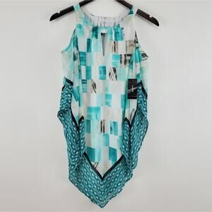 Alfani Scarf Print Cold Shoulder Top